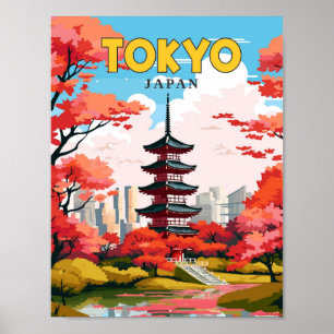 Tokyo Japan vintage reisillustratie Poster
