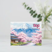 Tokyo Japan Vintage Travel Art Briefkaart (Staand voorkant)