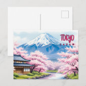 Tokyo Japan Vintage Travel Art Briefkaart (Voorkant / Achterkant)