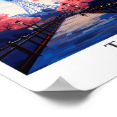 Tokyo Japan Vintage Travel Illustratie Poster (Hoek)