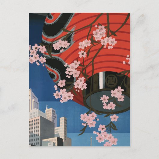 Tokyo Japan Vintage Travel Poster Briefkaart (Voorkant)