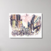 Tokyo Japan Waterverf Painting Canvas (Voorkant)