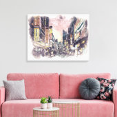 Tokyo Japan Waterverf Painting Canvas Afdruk (Insitu (Woonkamer))