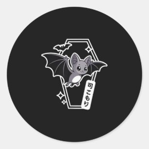Tokyo Kawaii Bat - Creepy Schattigee Coffin Pastel Ronde Sticker