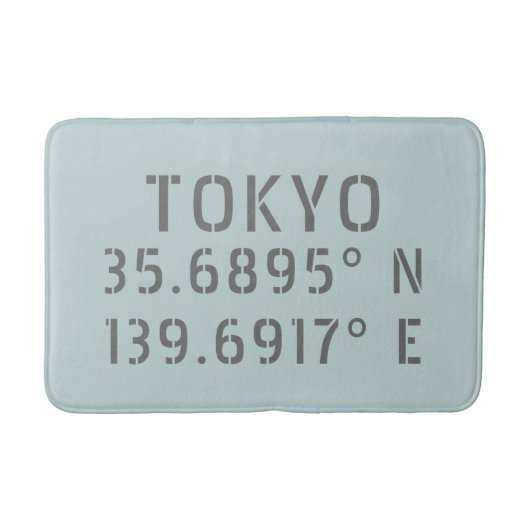 Tokyo Latitude Longitude Badmat (Voorkant)