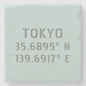 Tokyo Latitude Longitude Stenen Onderzetter (Voorkant)