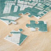 Tokyo Map Blue  Waterverf Legpuzzel (Zijkant)