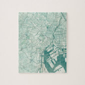 Tokyo Map Blue  Waterverf Legpuzzel (Verticaal)