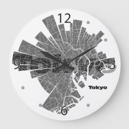 Tokyo Map Clock Grote Klok