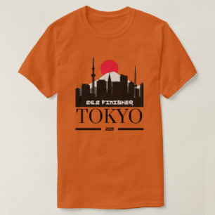 Tokyo Marathon Finisher 2025, gepersonaliseerd har T-shirt