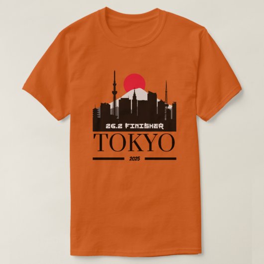 Tokyo Marathon Finisher 2025, gepersonaliseerd har T-shirt (Design voorkant)
