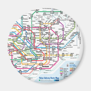 Tokyo metrokaart Koelkast Magnet