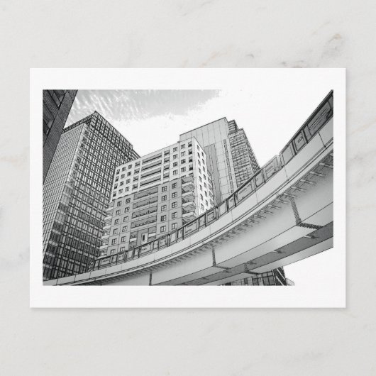 Tokyo Monorail: Shiodome, Tokio Briefkaart (Voorkant)