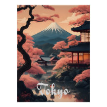 Tokyo Mount Fuji Travel Poster