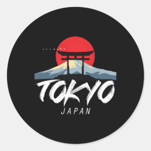 Tokyo Mount Fuji van Japan in Azië met Japans Ronde Sticker