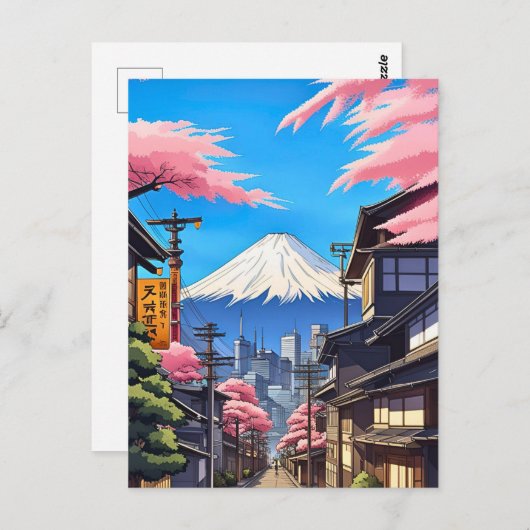 Tokyo Mt Fuji Briefkaart (Voorkant / Achterkant)