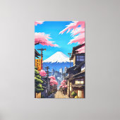 Tokyo Mt Fuji Uitgerekt Canvas Print (Voorkant)
