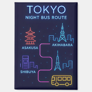 Tokyo Nachtbusroute Neon Kunst – Japan Reizen Magneet