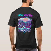 Tokyo Neon Getijden T-shirt Retro Synthwave Golf G (Achterkant)