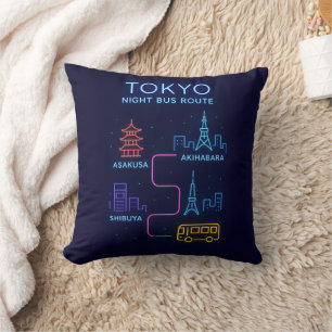 Tokyo Neon Nacht Worpkussen Japan Reis Thuis Kussen