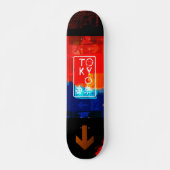 Tokyo Neon Red/Black Skateboard (Voorkant)