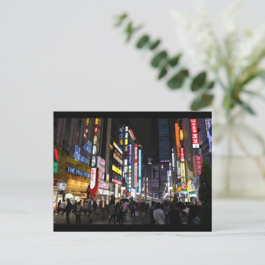 Tokyo neons Shinjuku bij nacht Briefkaart (Staand voorkant)