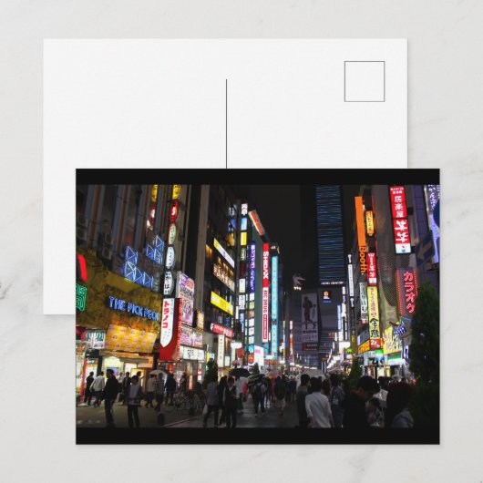 Tokyo neons Shinjuku bij nacht Briefkaart (Voorkant / Achterkant)