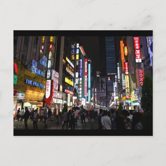 Tokyo neons Shinjuku bij nacht Briefkaart (Voorkant)