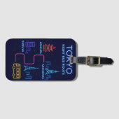 Tokyo Night Bus Route Neon Design Bagage Label (Voorkant (horizontaal))