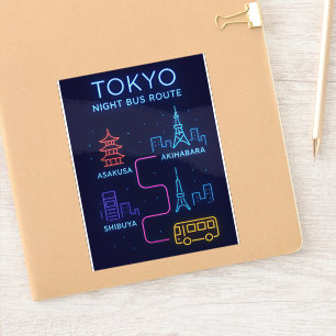 Tokyo Night Bus Route Neon – Japan Reis Sticker