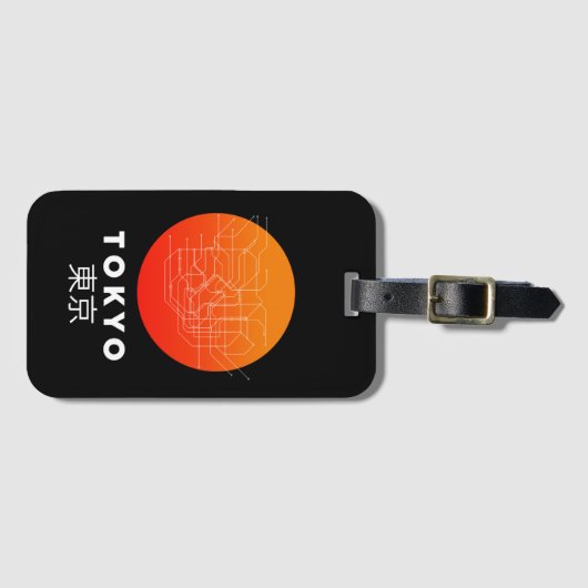 TOKYO ORANJE SUBWAY ART BAGAGELABEL (Voorkant (horizontaal))