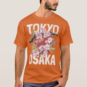 Tokyo Osaka slogan with sakura branch T-shirt