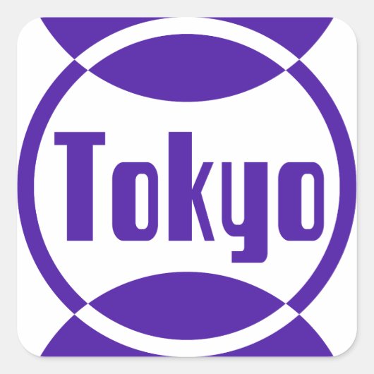 Tokyo Paarse Logo Design #1 Stickers (Voorkant)