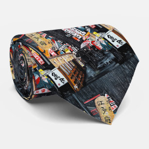 Tokyo Rain Painting beroemd gemaakt door Alfred Fo Stropdas