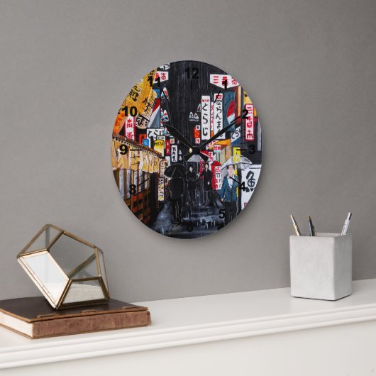 Tokyo Rain Painting by Alfred Fox Grote Klok (Kantoor)