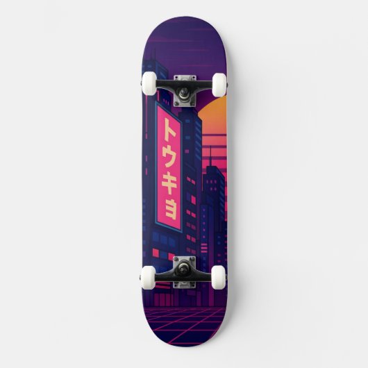 Tokyo Retro-Style Skateboard (Voorkant)