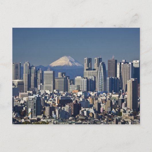 Tokyo, Shinjuku District Skyline, Mount Fuji Briefkaart (Voorkant)