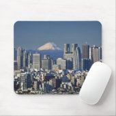 Tokyo, Shinjuku District Skyline, Mount Fuji Muismat (Met muis)
