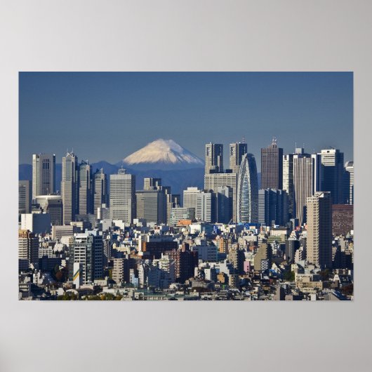 Tokyo, Shinjuku District Skyline, Mount Fuji Poster (Voorkant)