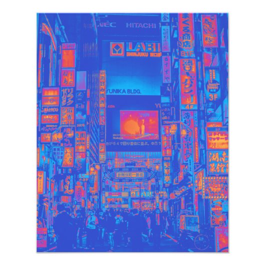 Tokyo Shinjuku Kabukicho Cyberpunk Poster (Voorkant)