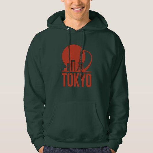 Tokyo Skyline Circle Design Hoodie (Voorkant)