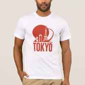 Tokyo Skyline Circle Design T-shirt (Voorkant)
