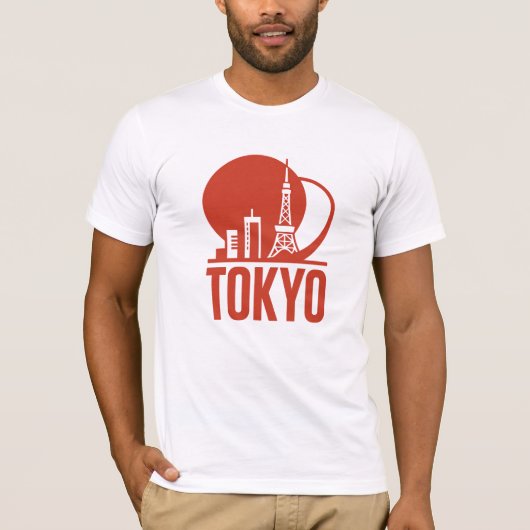Tokyo Skyline Circle Design T-shirt (Voorkant)