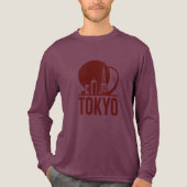 Tokyo Skyline Circle Design Tri-Blend Shirt (Voorkant volledig)
