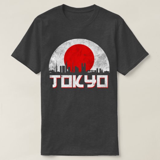 Tokyo Skyline Japan Flag T-shirt (Design voorkant)