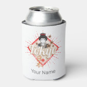 Tokyo Stad Japan Retro Geisha Flower Blikjeskoeler (Blikje Voorkant)