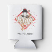 Tokyo Stad Japan Retro Geisha Flower Blikjeskoeler (Achterkant)