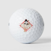 Tokyo Stad Japan Retro Geisha  Flower Golfballen (Voorkant)