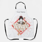 Tokyo Stad Japan Retro Geisha Flower Schort (Voorkant)