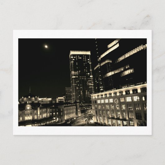Tokyo Station bij Night Briefkaart (Voorkant)